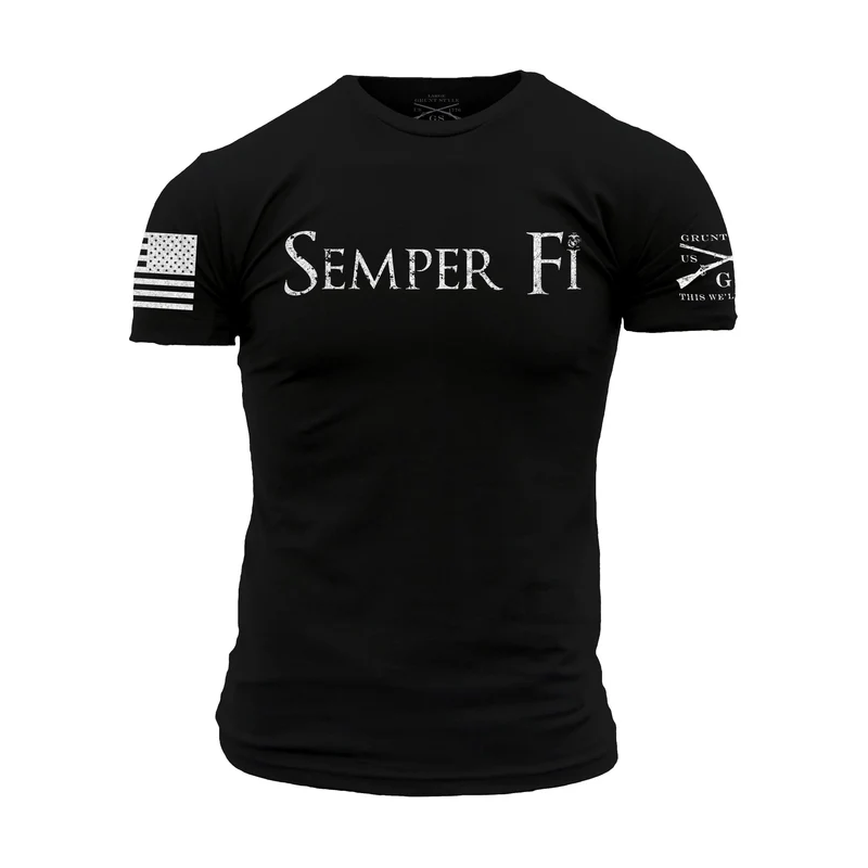 Grunt Style - USMC - Semper Fi T-shirt - Black GSMC0072