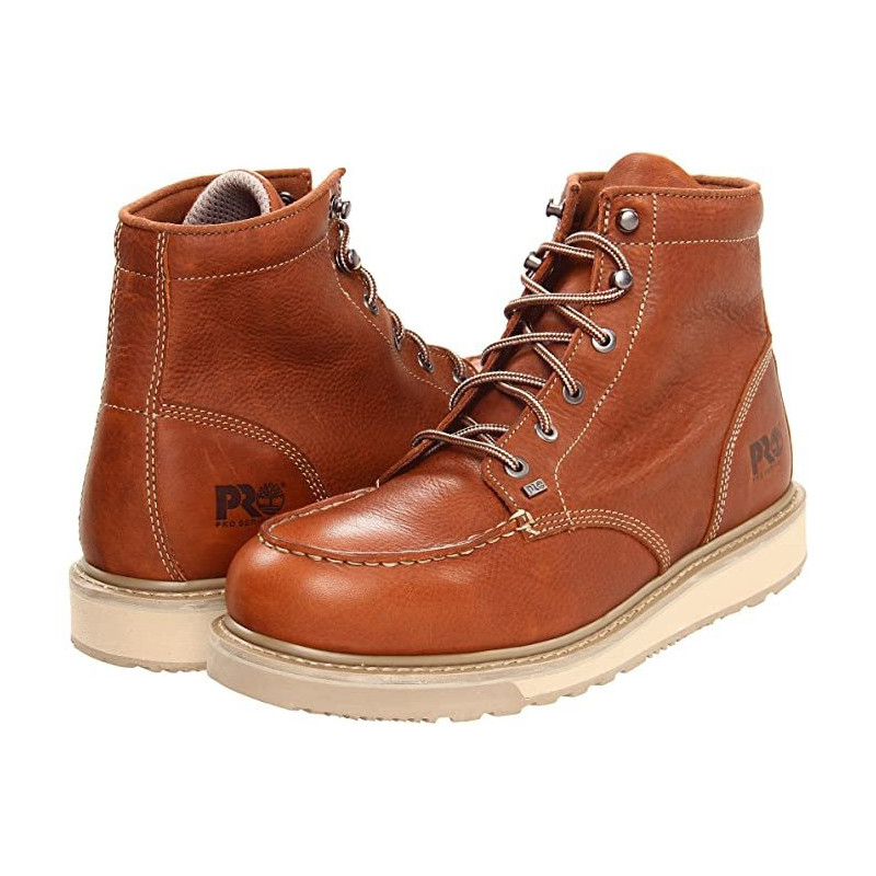 TIMBERLAND MEN'S 6" BARSTOW WEDGE LEATHER WORK BOOT MOC SOFT TOE
