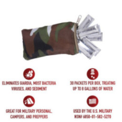 Chlor Floc Military Water Purification Powder Packets 7741