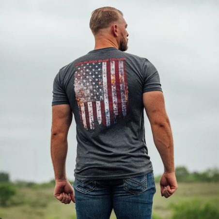 Grunt Style - Red Blood Blue Collar T-shirt - Charcoal GS5758