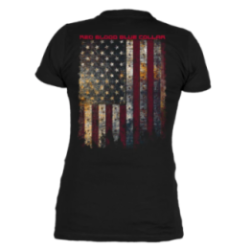 Grunt Style - Women's Red Blood Blue Collar V-neck - Black GS5759
