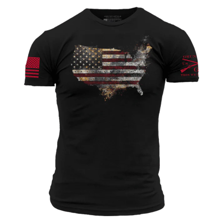 Grunt Style - Red Blood Nation T-shirt - Black GS6238