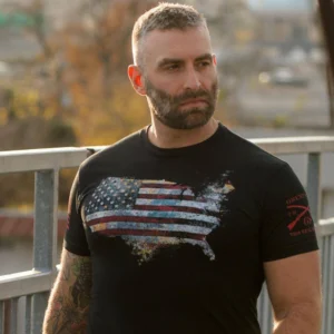 Grunt Style - Red Blood Nation T-shirt - Black GS6238 - Image 3