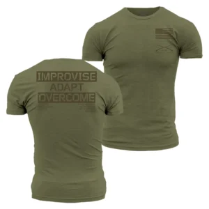 Grunt Style - Improvise Adapt Overcome T-shirt - Military Green GS5248 - Image 3