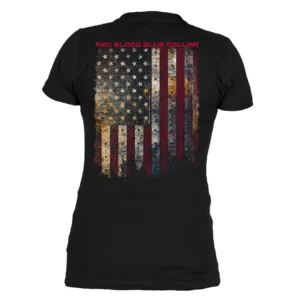 Grunt Style - Women's Red Blood Blue Collar V-neck - Black GS5759 - Image 1