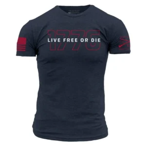 Grunt Style - Live Free or Die '76 T-shirt - Midnight Navy GS6889 - Image 1
